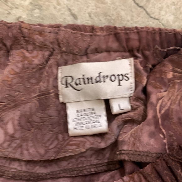 Vintage raindrops burned velvet Brown Tiered Women's Skirt fairy grunge - Picture 3 of 3